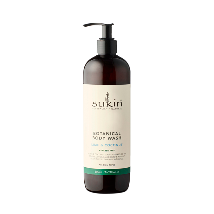 Sukin Botanical Body Wash - Lime & Coconut  (Sữa tắm thảo dược hương chanh và dừa (có vòi) 500ml)