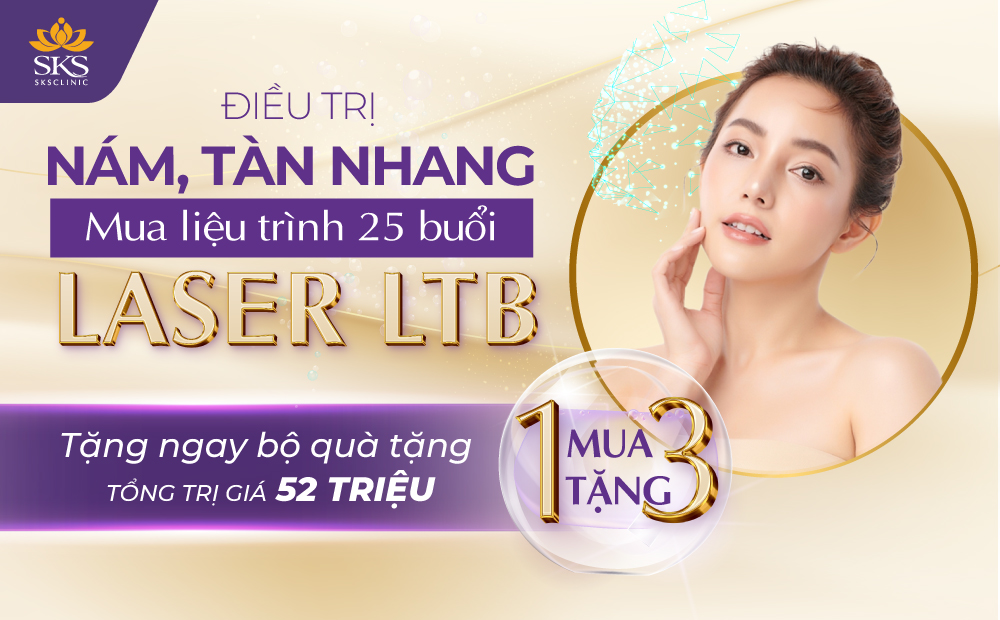 TẶNG NGAY BỘ QUÀ TẶNG TRỊ GIÁ 52 TRIỆU KHI ĐĂNG KÝ LIỆU TRÌNH TRỊ NÁM LASER LTB